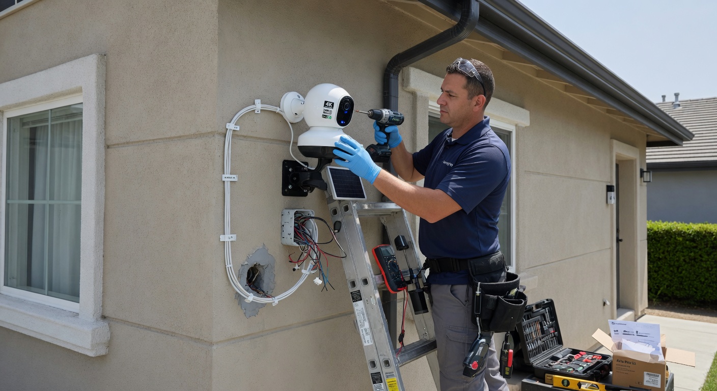 Security camera installation and monitoring setup for commercial property