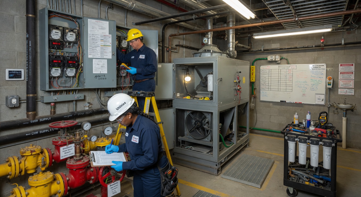 Professional maintenance of interior office spaces in a warehouse facility